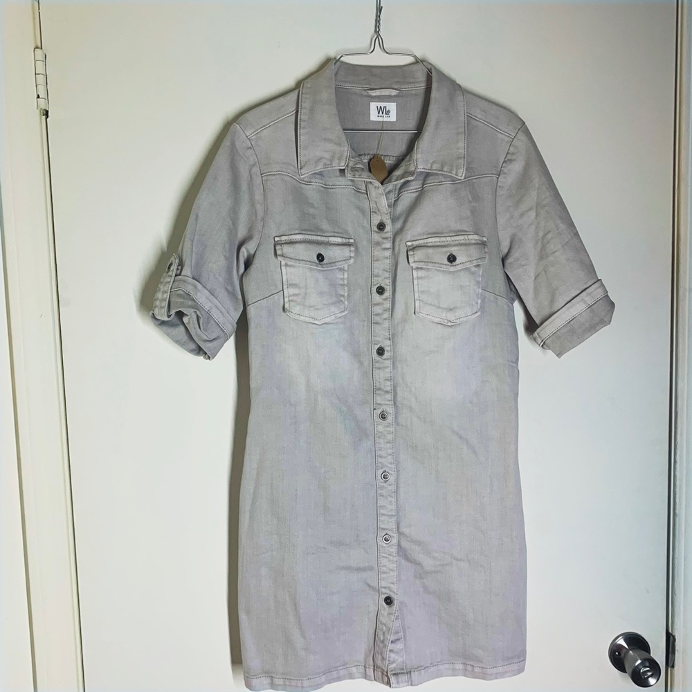 Wash Lab Denim Dress | Jean Style Short Sleeve Shirtdress